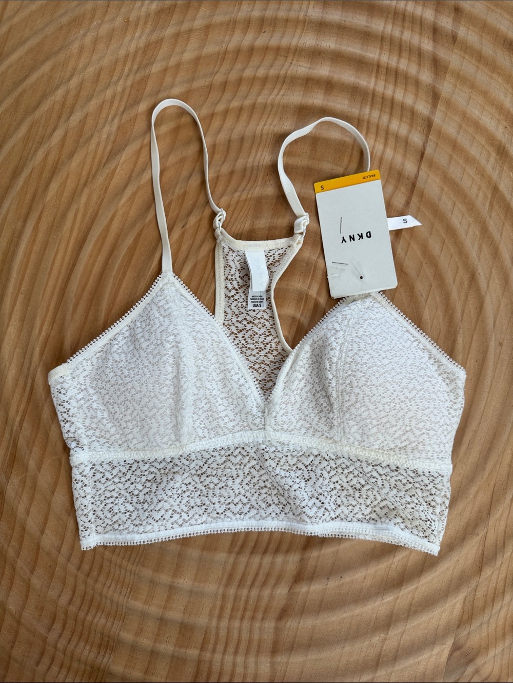 DKNY White Lace Racerback Bralette